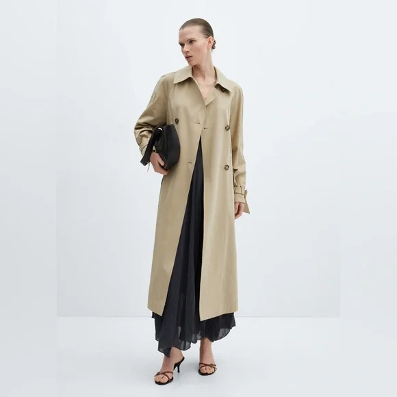 Classic Tan Trench Coat Mango Women’s XS - Picture 3 of 9